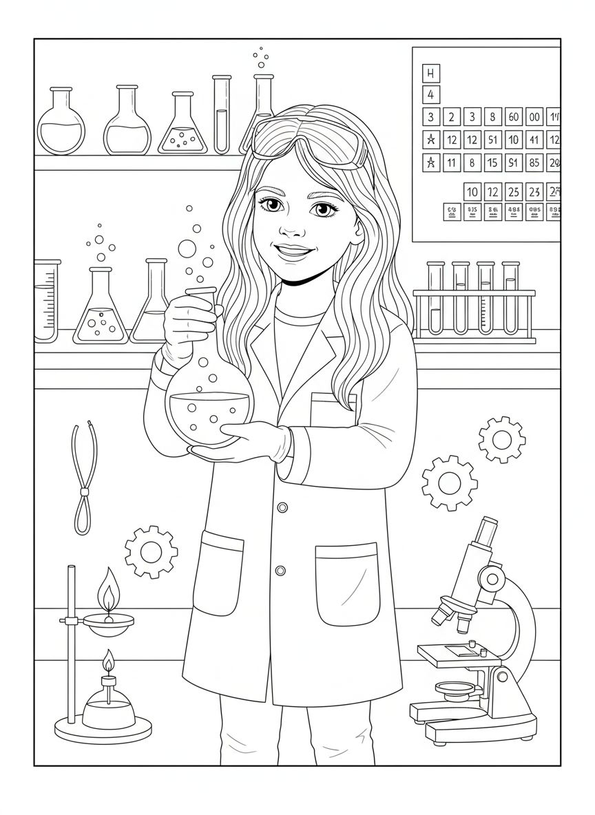 Junior Scientist coloring page example