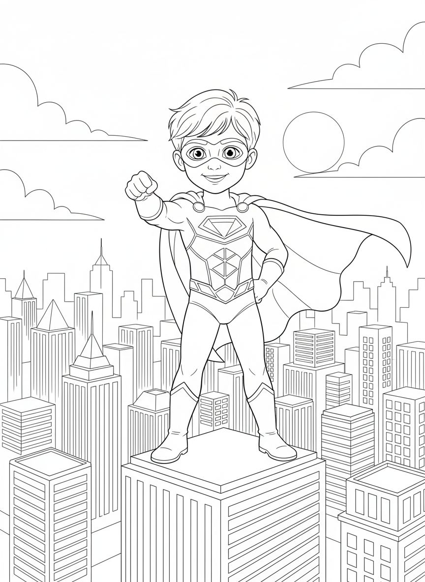 Superhero coloring page