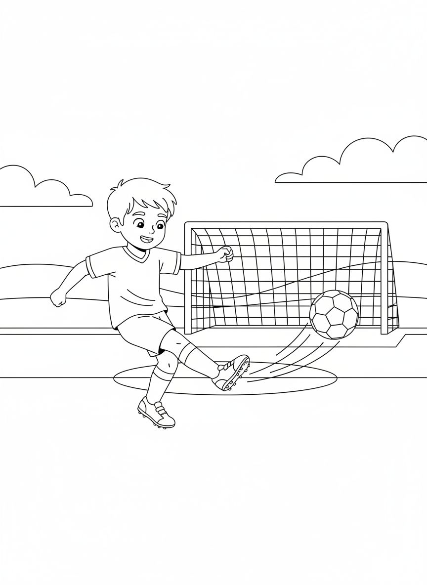 Soccer Star coloring page example