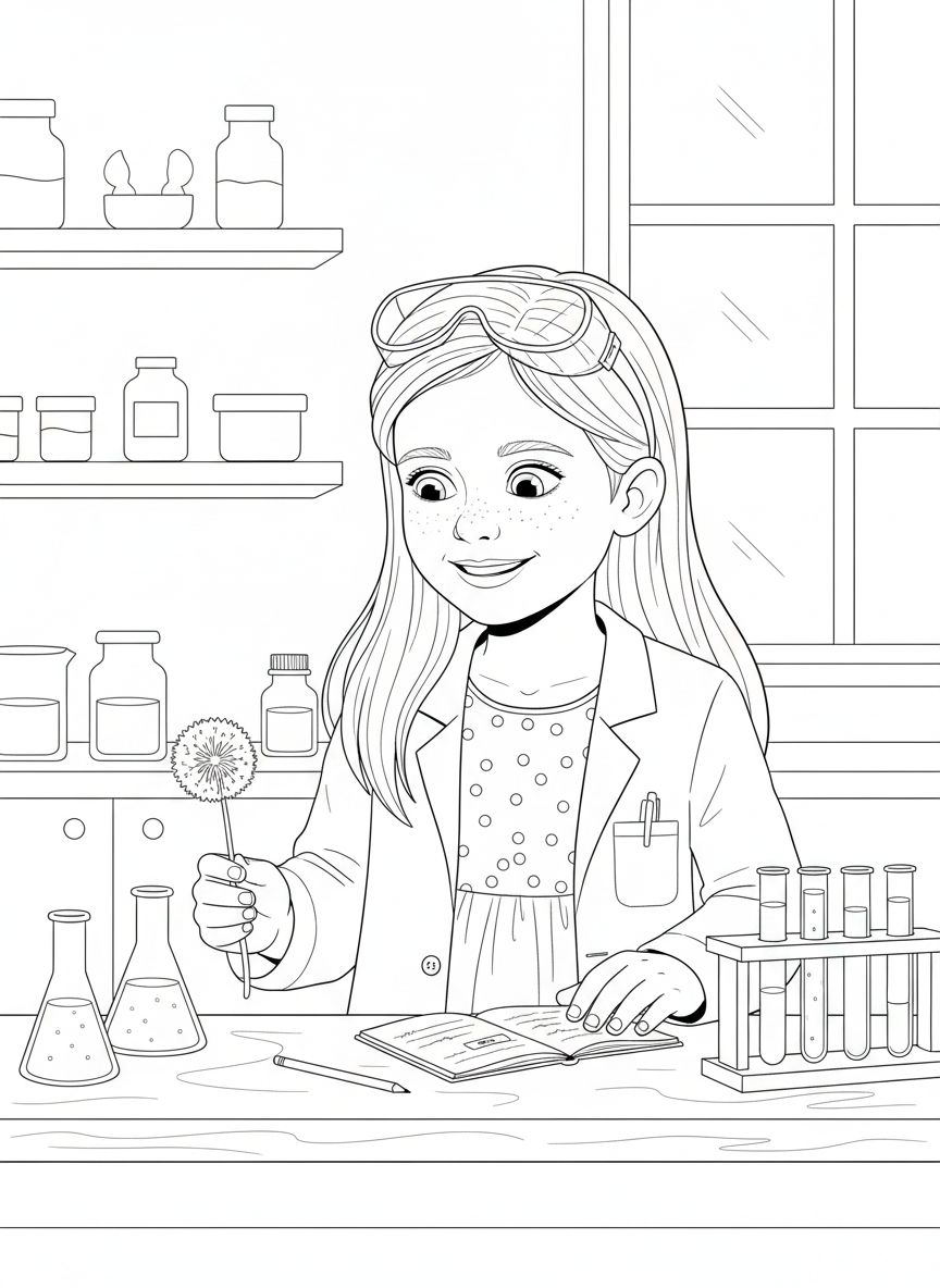 Story page 2: Gets ready and gathers her tools