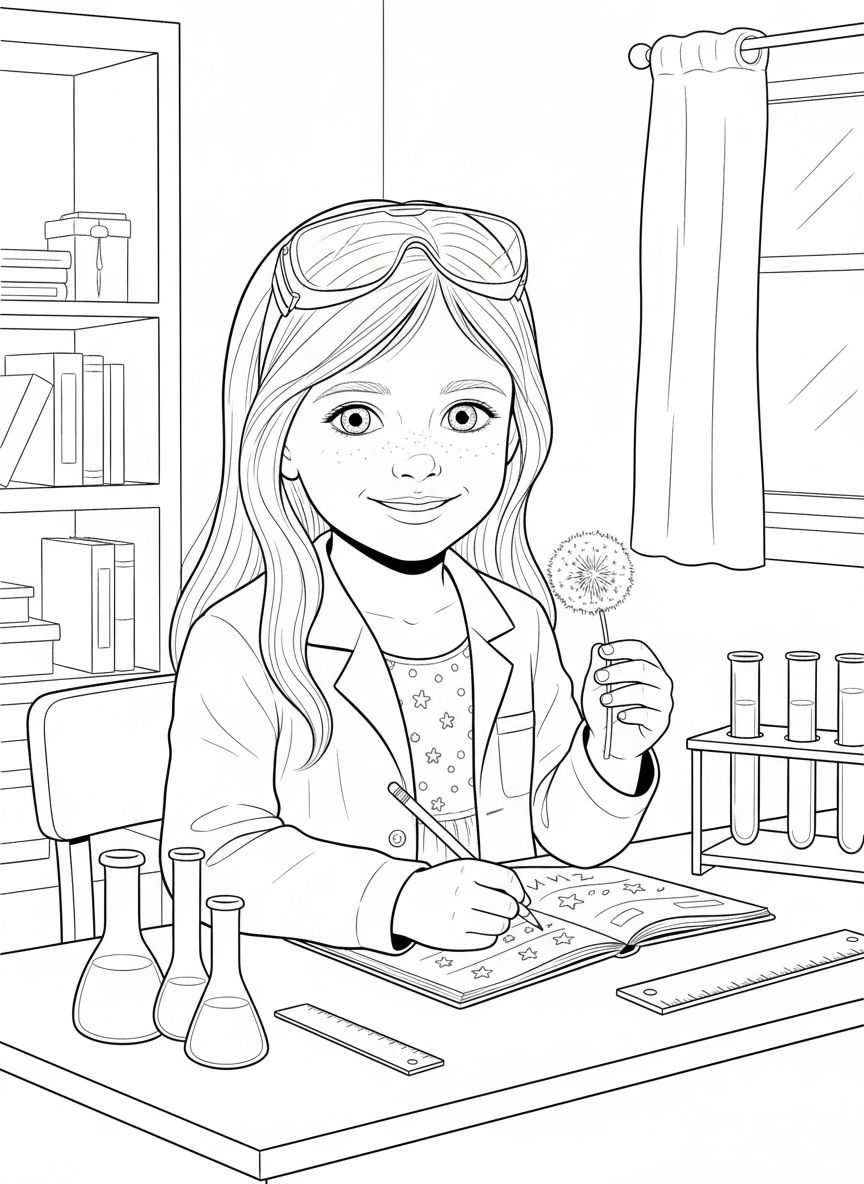 Story page 8: Writes down what she learned